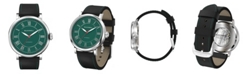 BLACKWELL Green Dial with Silver Tone Steel and Black Leather Watch 44 mm